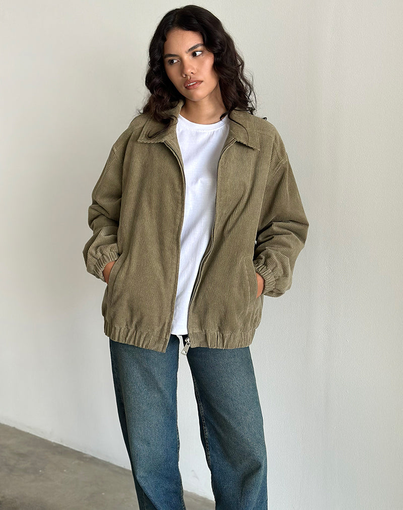 Image of Cavita Jacket in Cord Artichoke Green