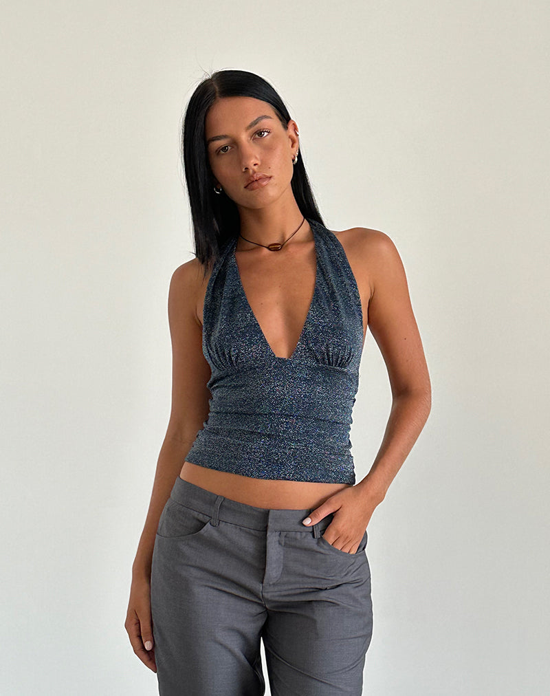 Image of Cosimo Halter Top in Midnight Shimmer