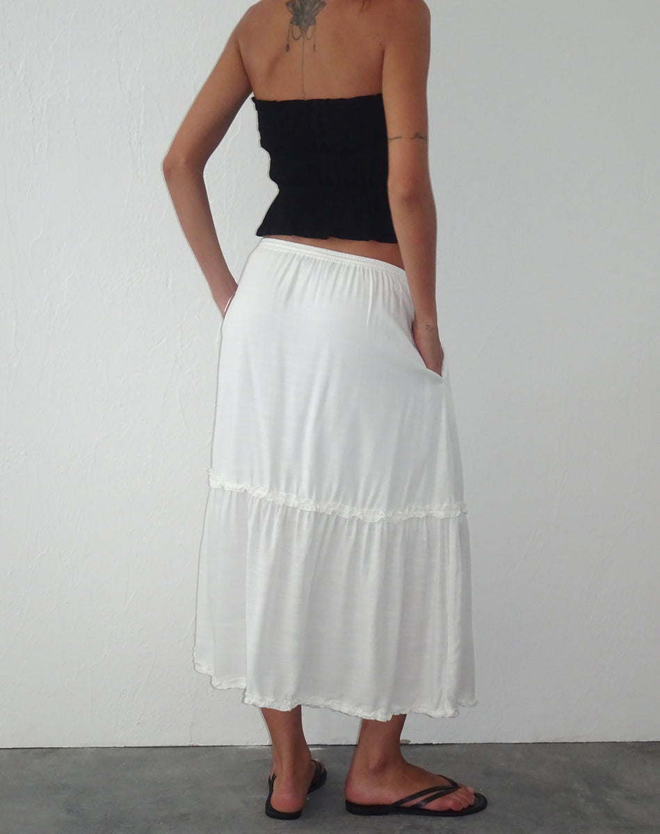 Off White Midi Skirt | Iyana – motelrocks.com