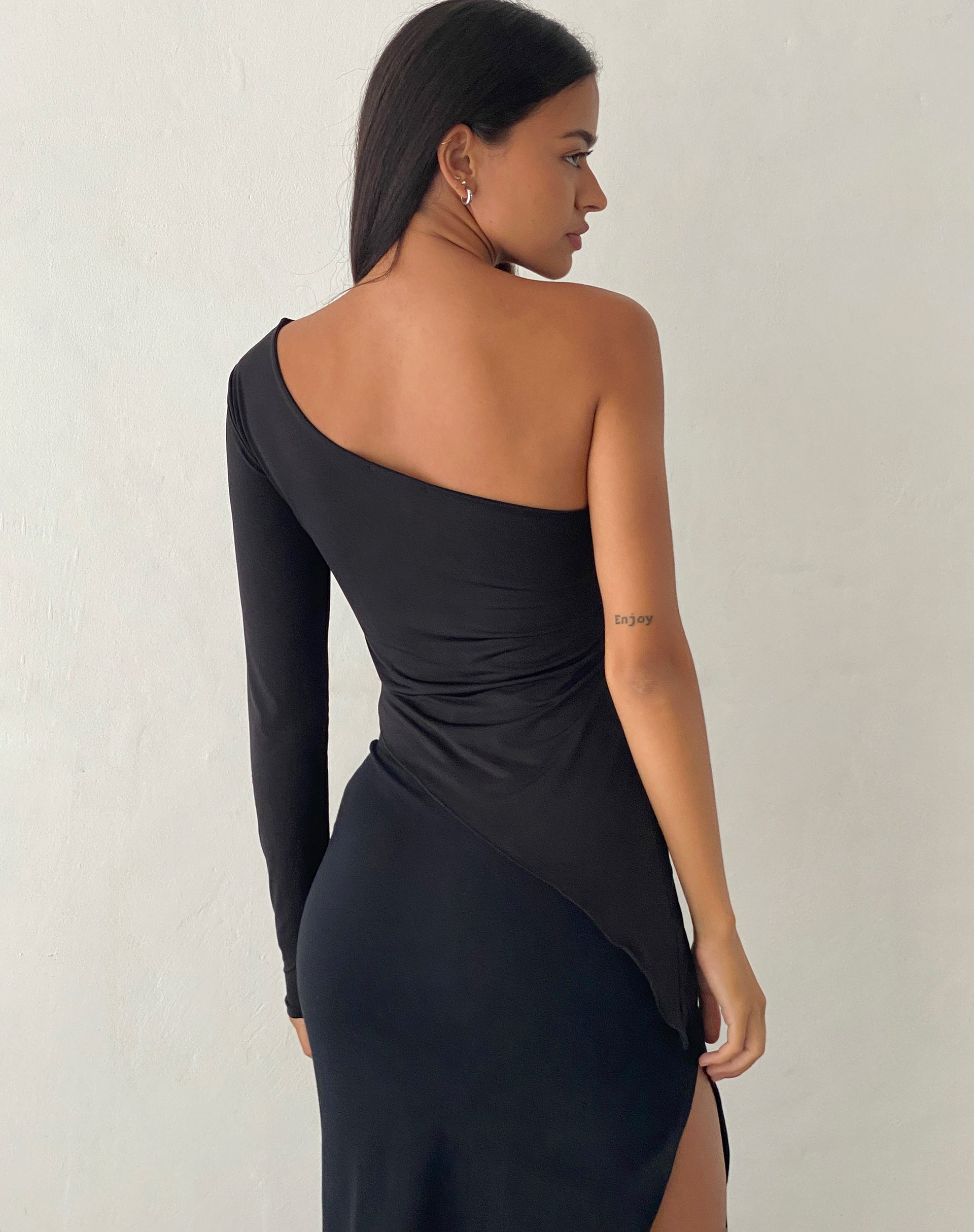 Black One Shoulder Top Dania motelrocks