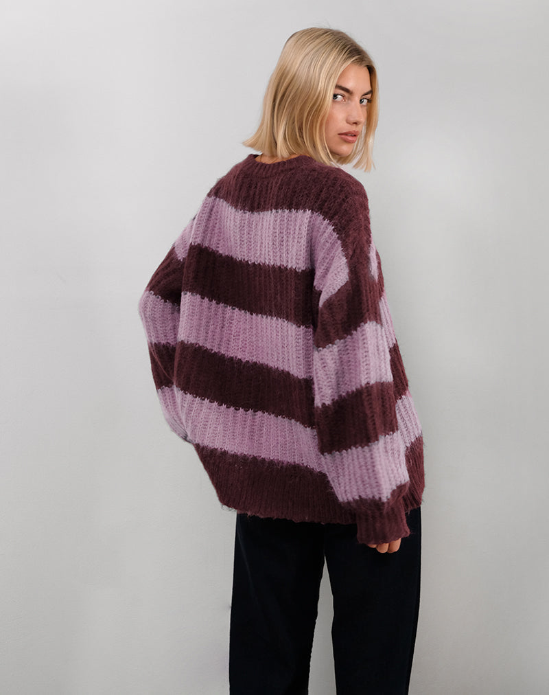 Image of Daren Jumper in Purple Stripe