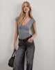 Image of Dolores Wrap Top in Rayon Jersey Grey