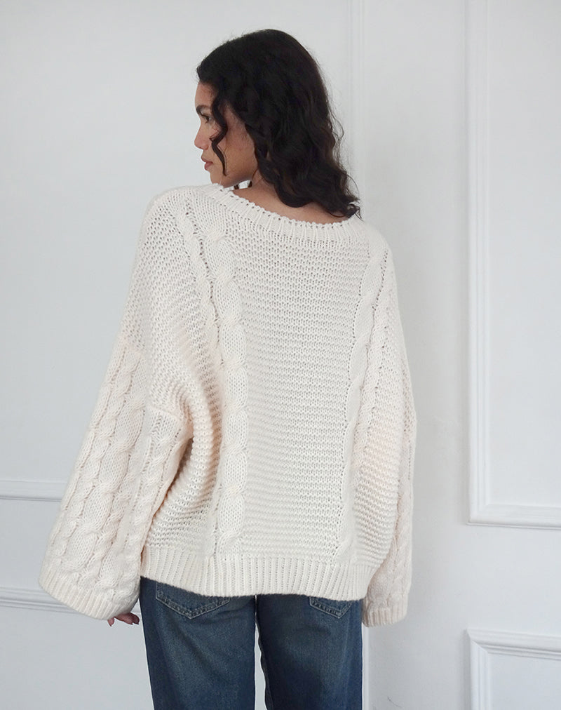 Emarti Jumper in Luxe Chunky Knit Ivory