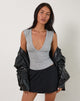 Image of Emberly Plunge Top in Grey Marl