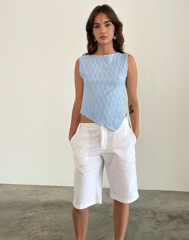 Image of Etta Vest Top in Crinkle Blue