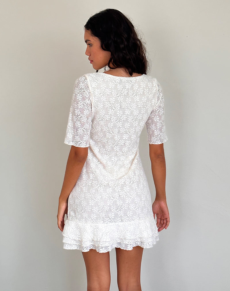 Ivory lace sale skater dress