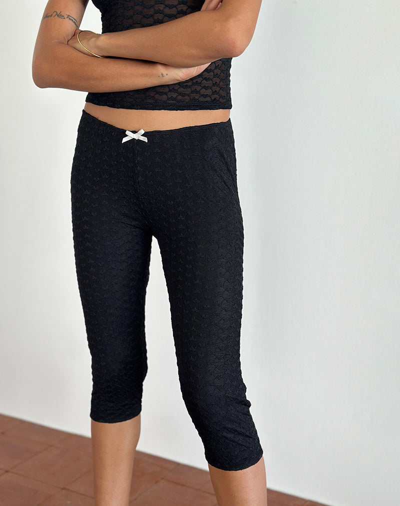 Image of Asih Capri Trousers in Black Heart Lace