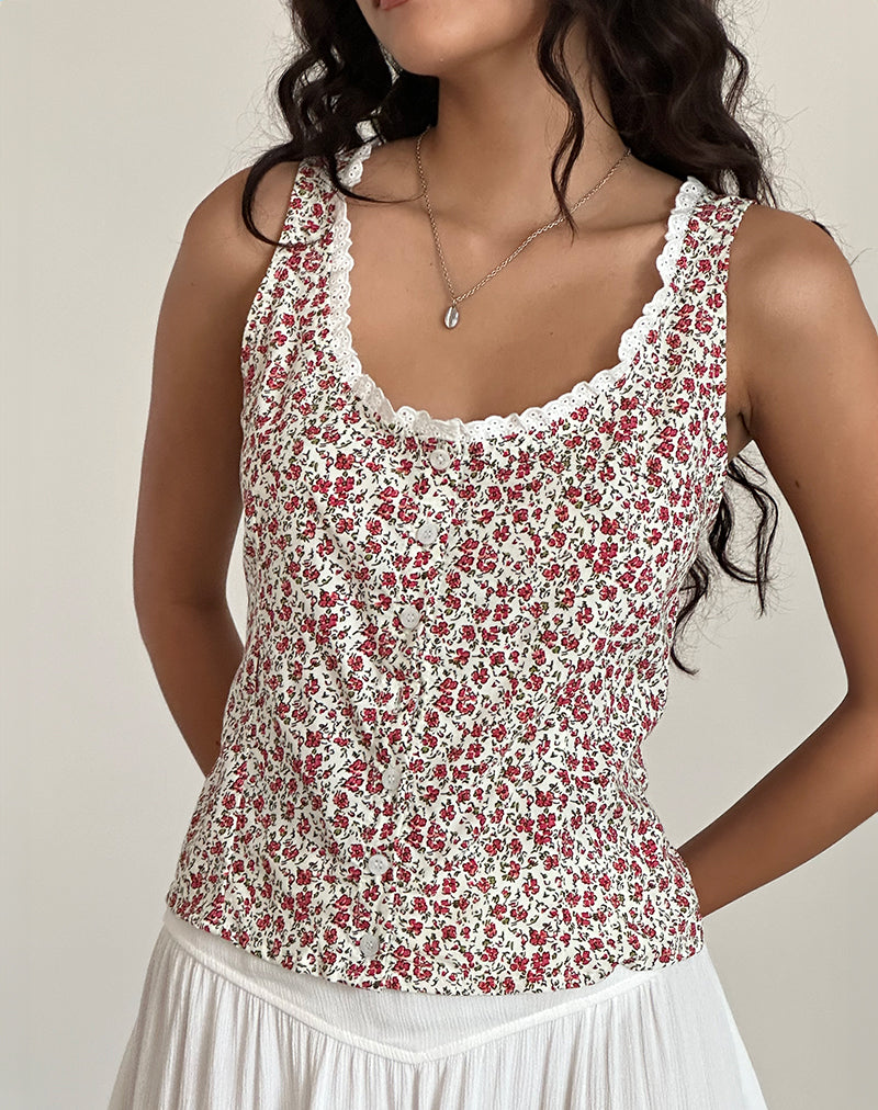 Image of Grodita Vest Top in Pretty Ditsy