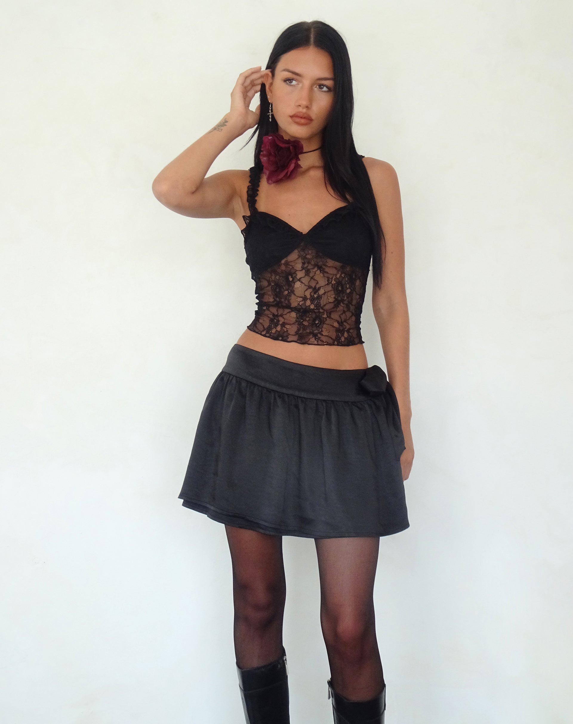 Black wrap mini clearance skirt