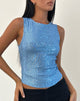 Image of Hala Top in Drape Mini Sequin Light Blue