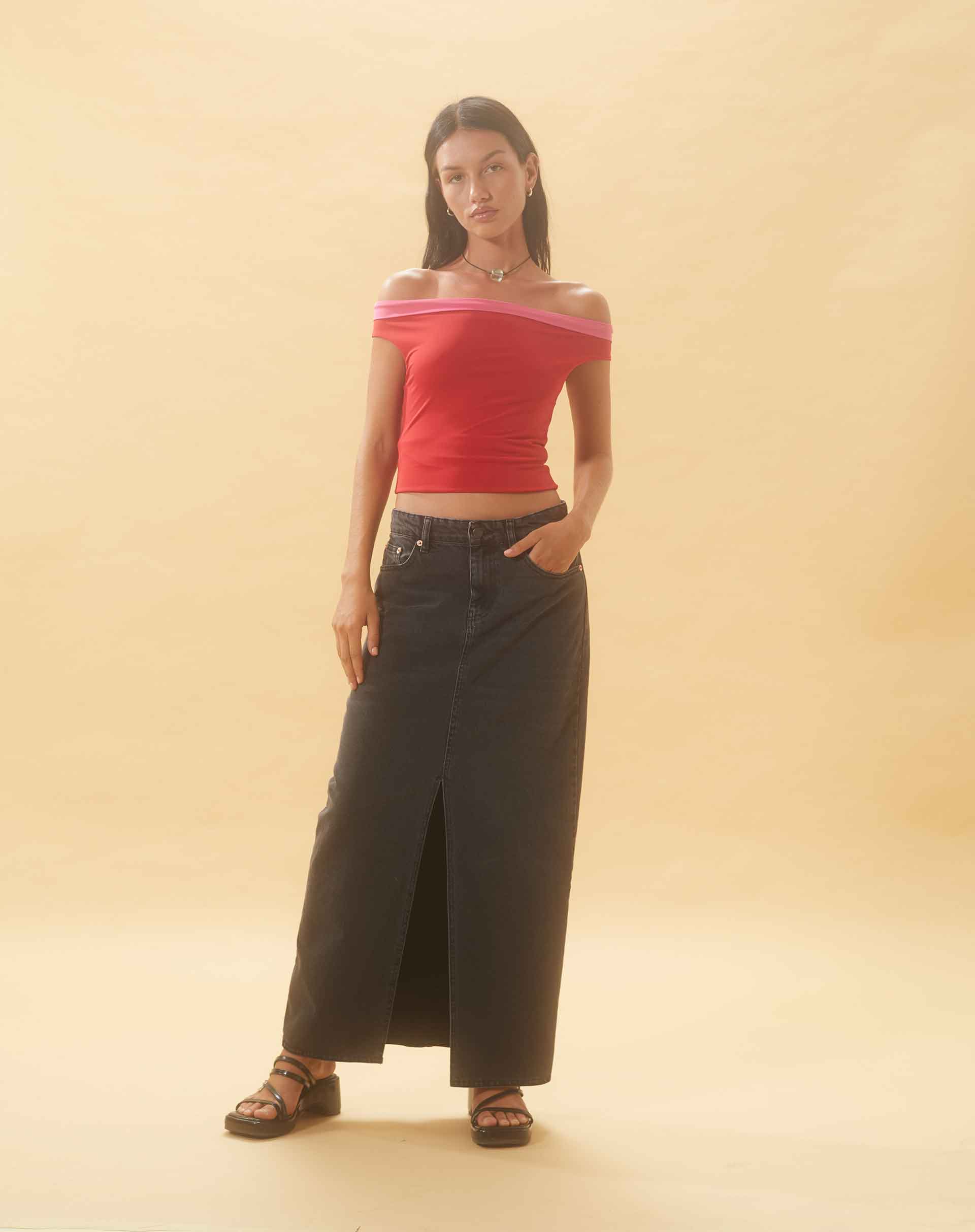 Maxi denim outlet skirts vintage