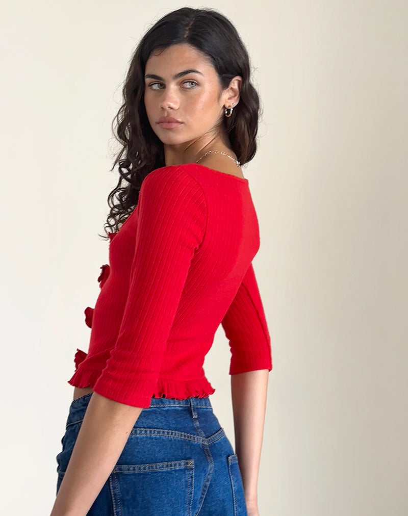 image of Harpan Rosette Front Top in Red