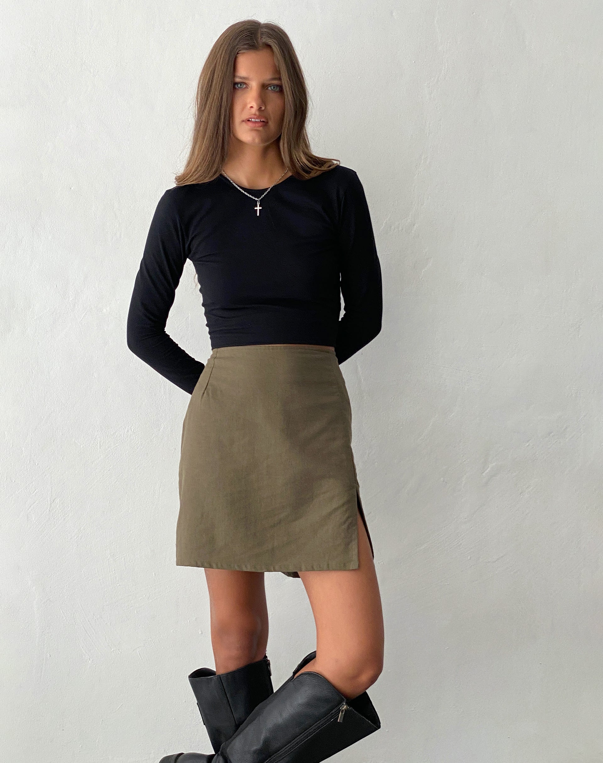 Khaki pencil clearance skirt 6.5