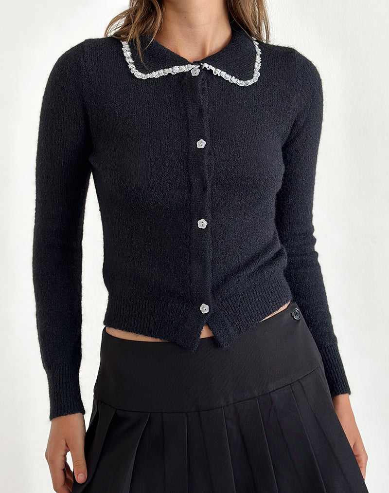 Image of Jaiko Cardi in Knit Black