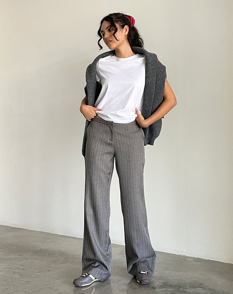 Jaliba Smart Trouser in Grey Pinstripe Tailoring