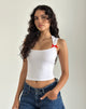 Image of Jiniso Top in White with Red Bows