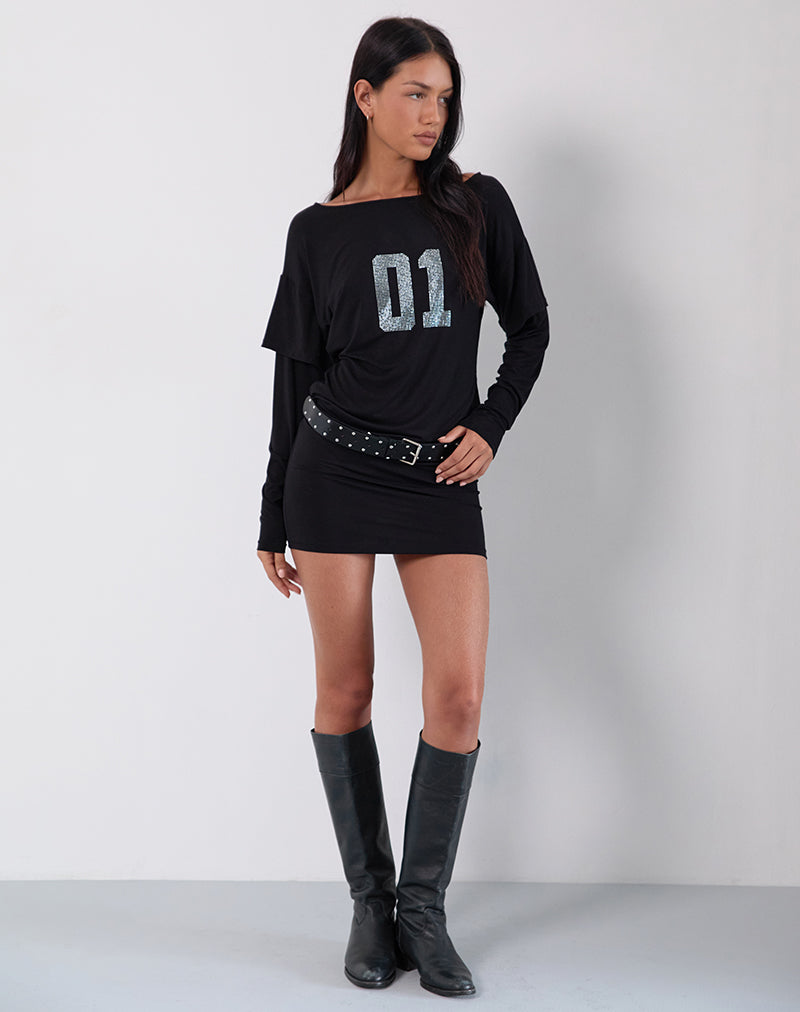 Image of Jionni Sweater Dress in Hotfix Black