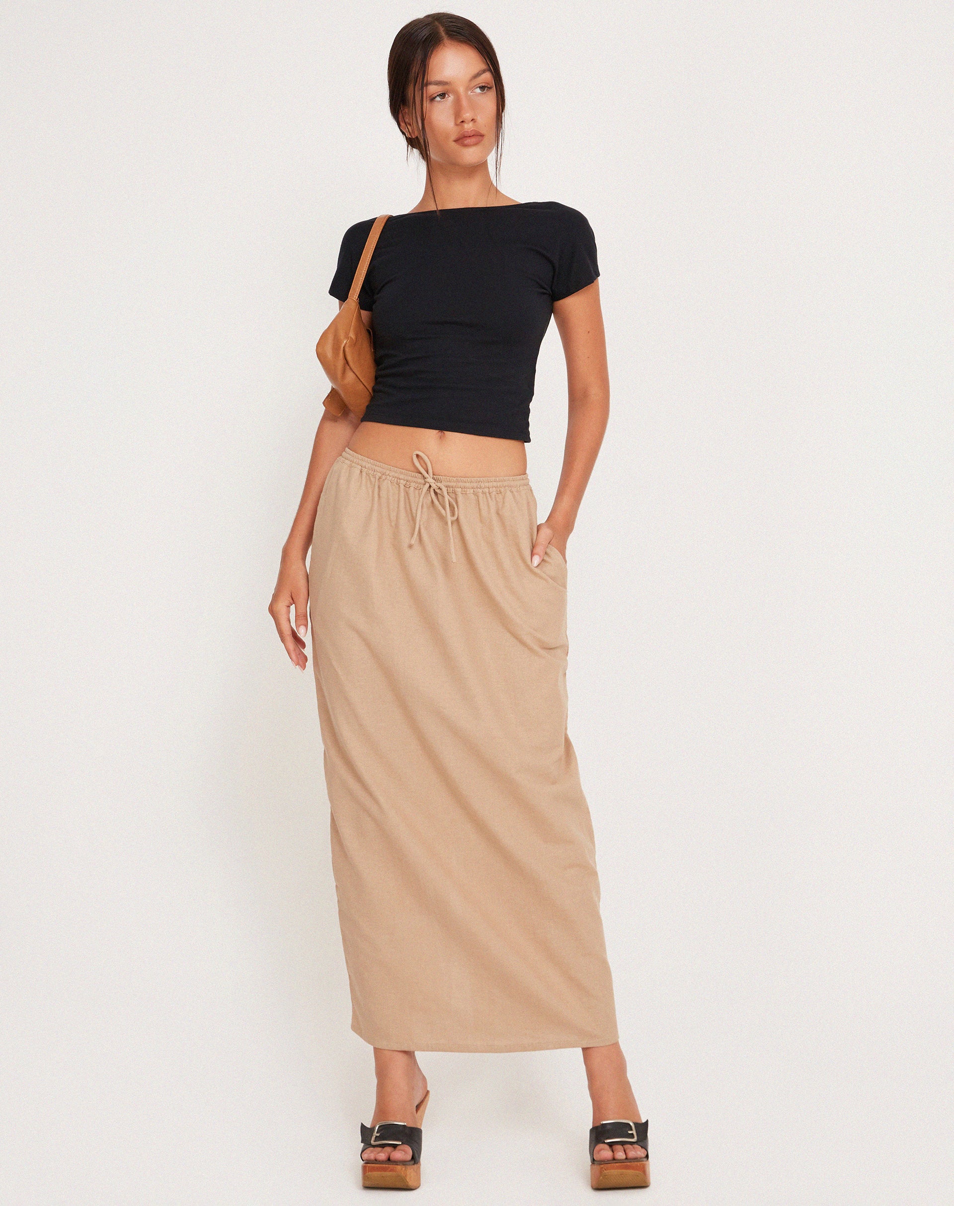 Maxi skirt shop tie waist