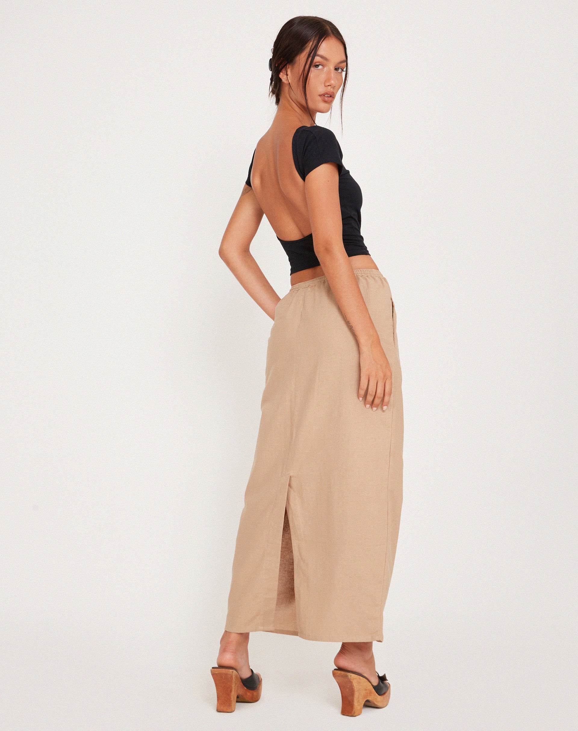 Maxi skirt clearance tie waist