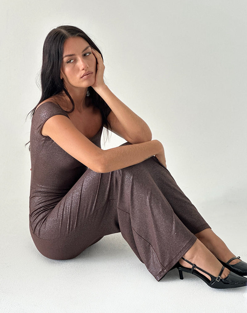 Image of Jolita Maxi Dress in Brown Shimmer