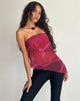 Image of Joyce Longline Waterfall Tube Top in Plum Watercolour