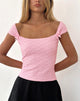 Image of Kalisa Bow Top in Textured Pink