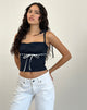 Image of Karisa Cami Top in Navy with White Binding