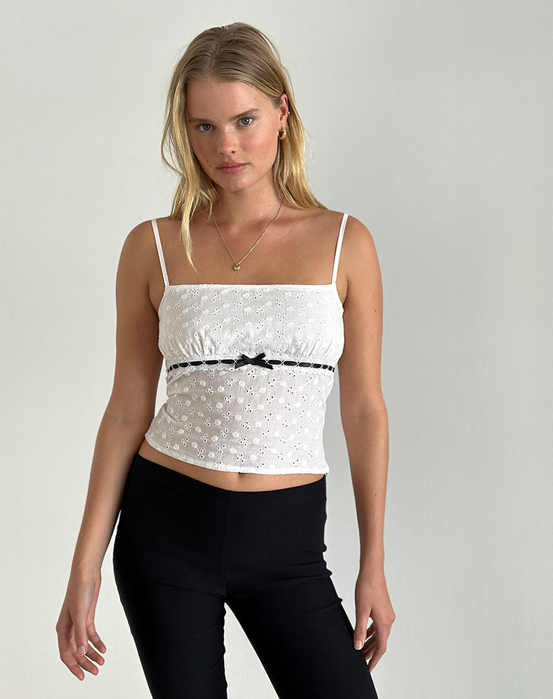 Katisa Top in Broderie White