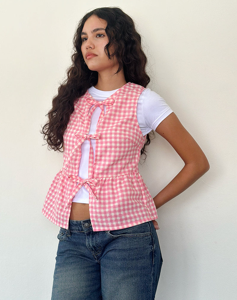 Image of Kayvata Top in Gingham Pink