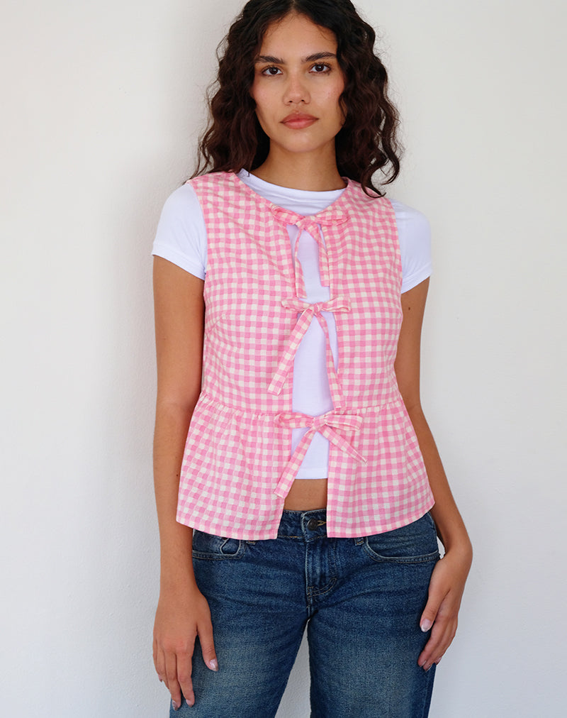 Image of Kayvata Top in Gingham Pink