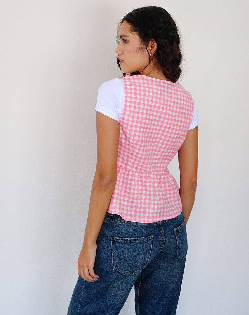 Image of Kayvata Top in Gingham Pink