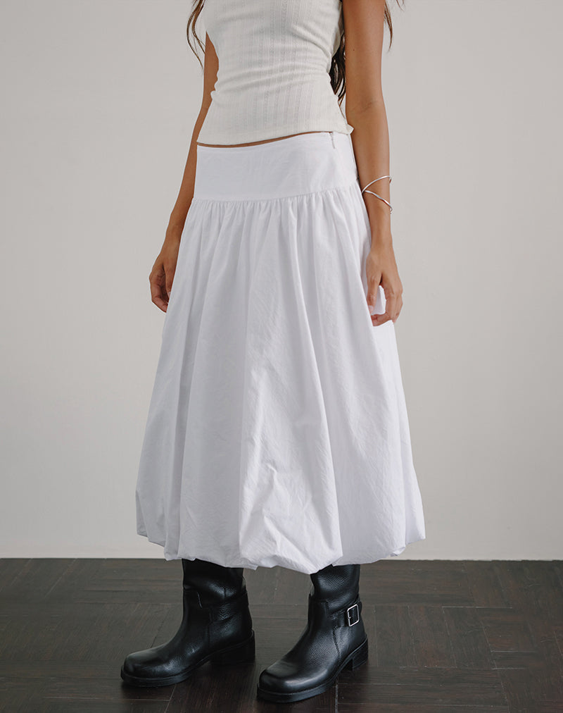 Kiyono Maxi Skirt in Poplin White