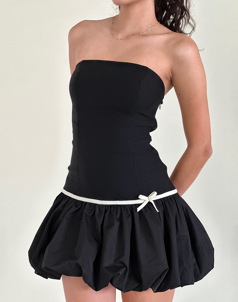 Image of Klaita Puffball Mini Dress in Black