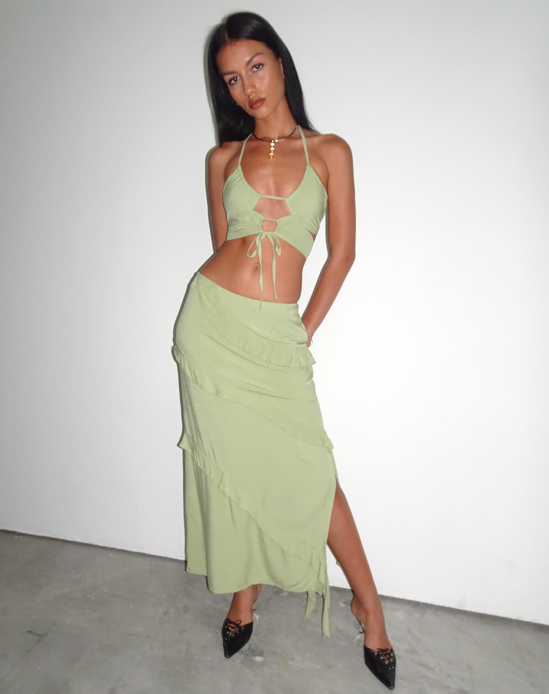 Sage 2024 maxi skirt