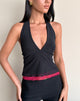 Image of Kubra Halterneck Top in Mesh Black and Red