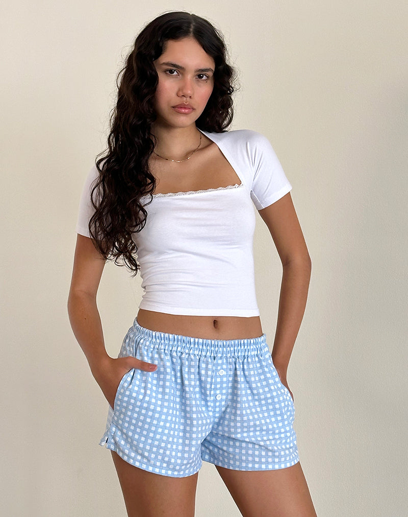 Image of Laboxe Short in Blue Gingham