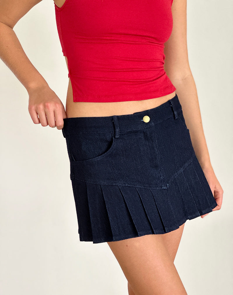 Image of Laduma Mini Skirt Denim in Indigo