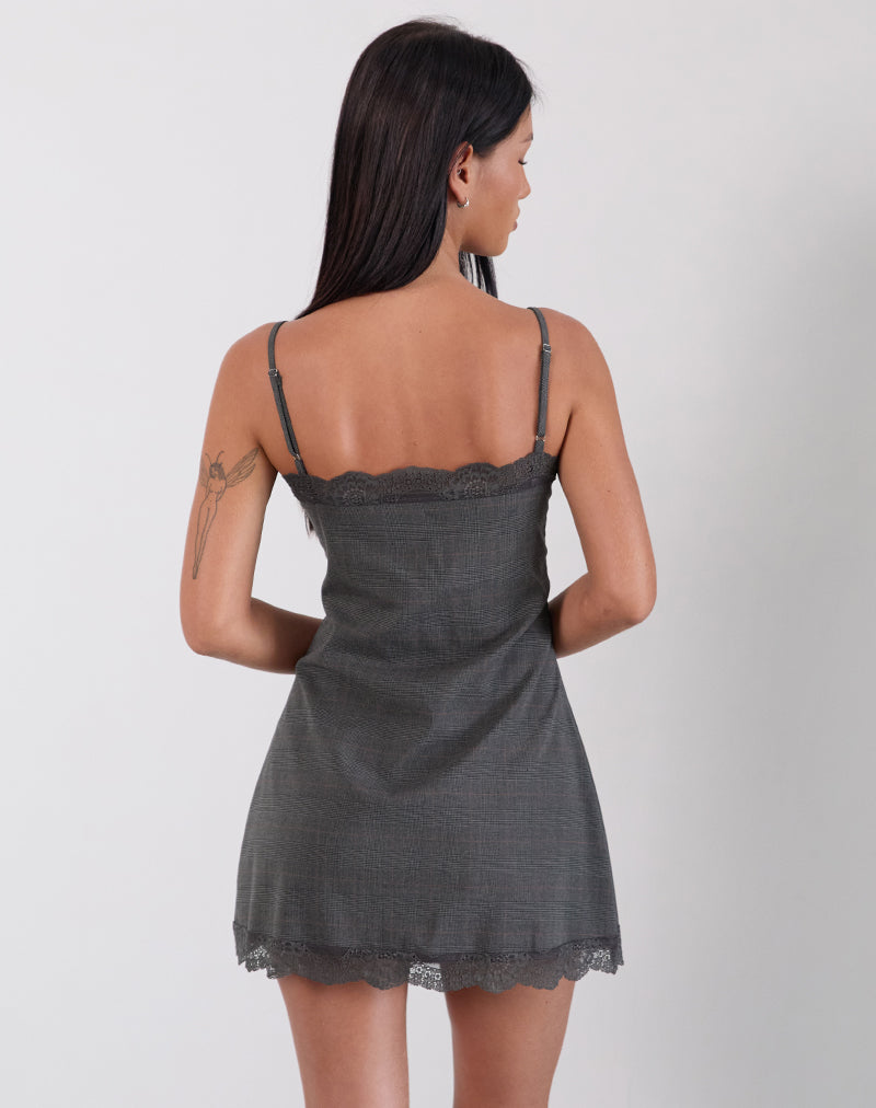 Image of Larna Mini Dress in Check Tailoring Grey