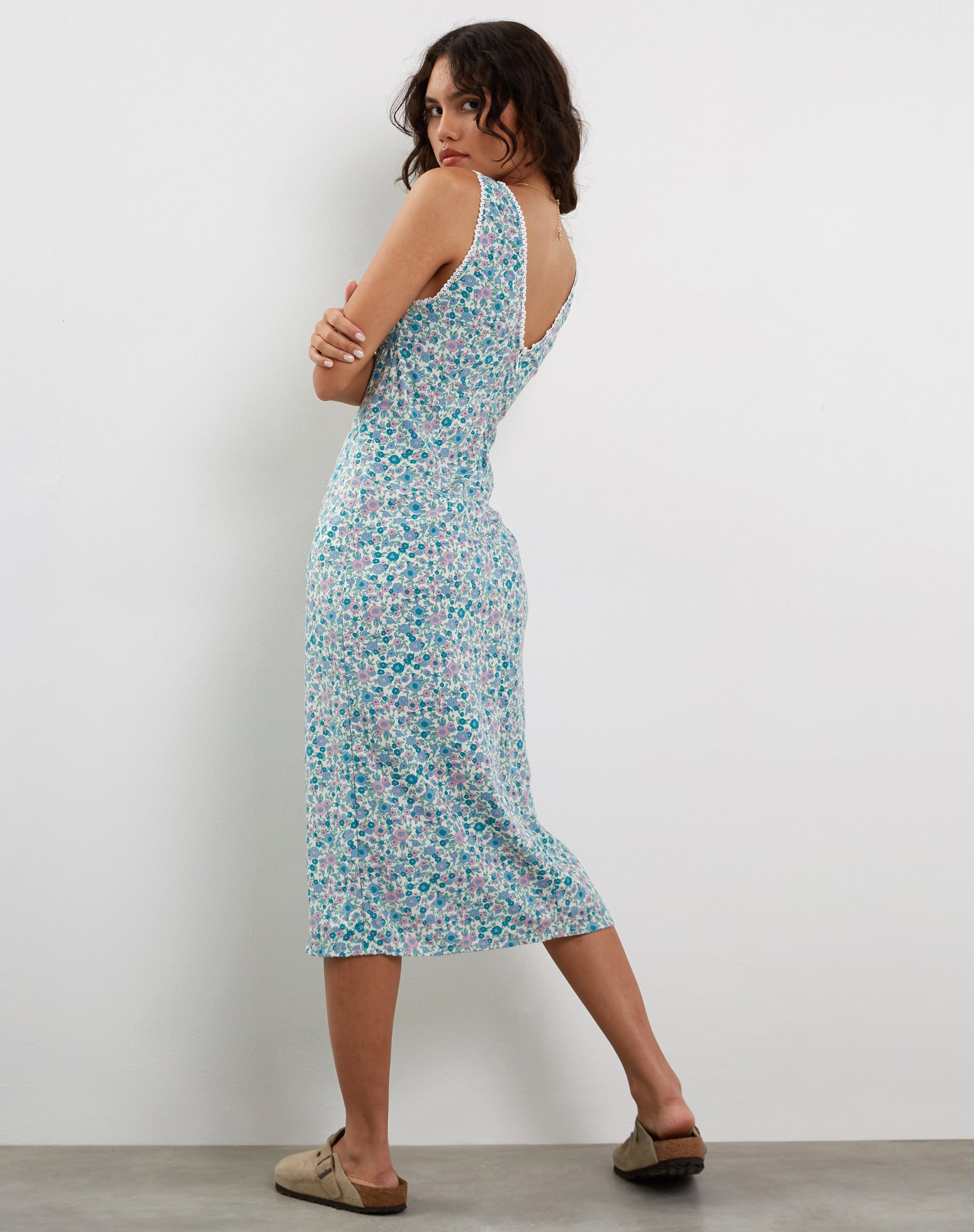 Flower best sale midi dress