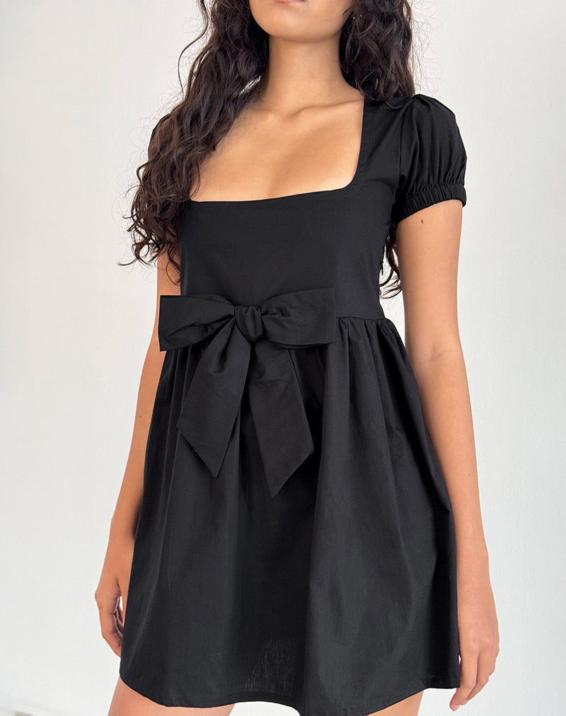 Leshiana Mini Dress in Poplin Black