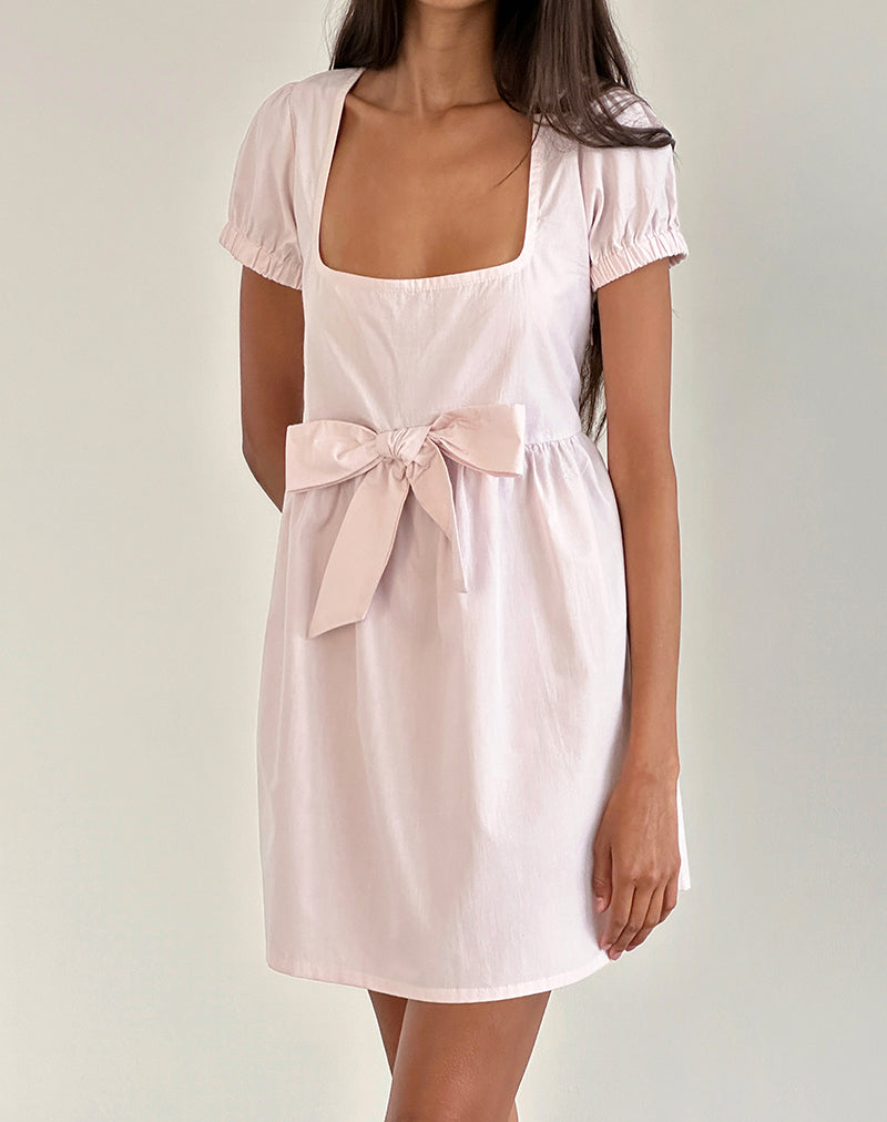 Image of Leshiana Mini Dress in Poplin Light Pink