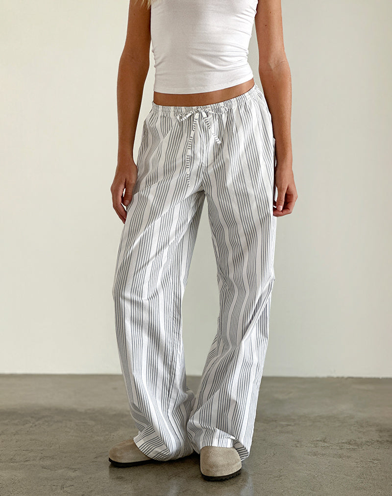 Image of Lirura Trouser in Vertical Grey Stripe