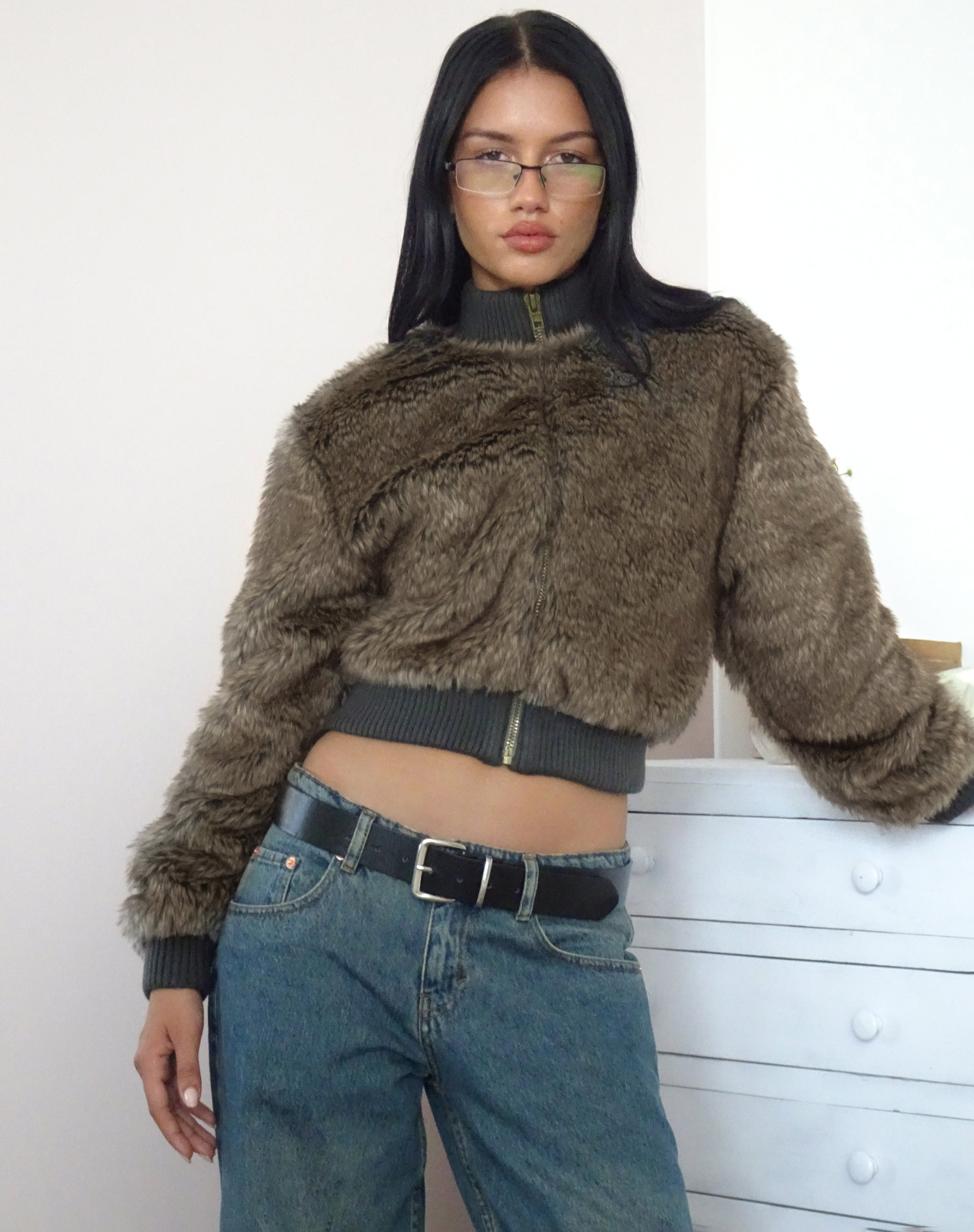 Faux on sale fur top