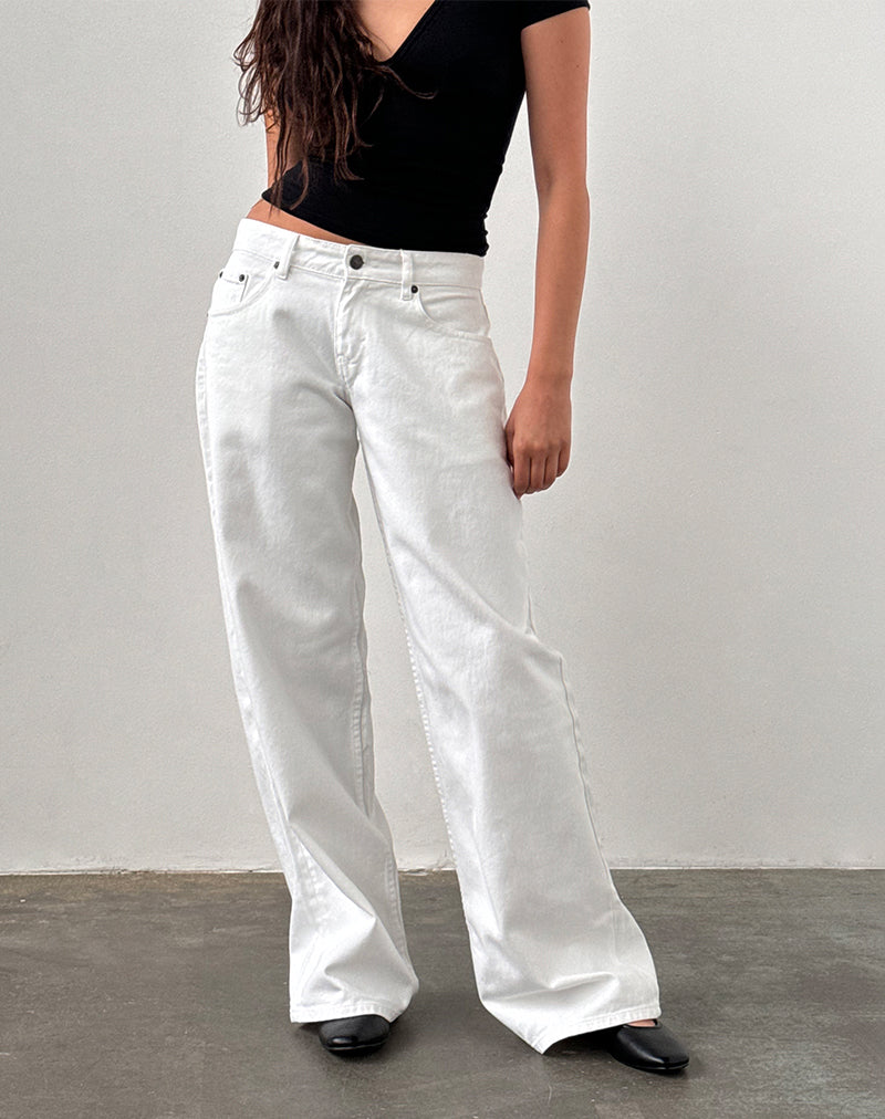 Low Rise Roomy Jeans in True White