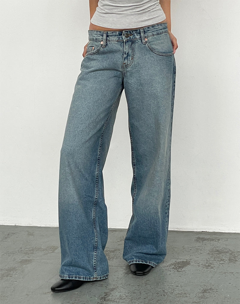 Image of Low Rise Roomy Jeans in Vintage Bleach