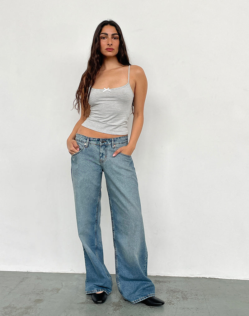 Image of Low Rise Roomy Jeans in Vintage Bleach