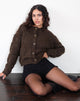 Image of Luciana Textured Knit Cardi in Dark Brown