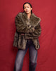 Image of Lupita Jacket in Faux Long Fur Brown