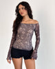 Image of Lutana Top in Batik Botanical Brown