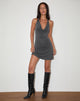 Image of Malora Cowl Mini Dress in Charcoal